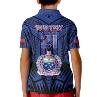 Custom Manu Samoa Sevens Rugby Kid Polo Shirt Samoan Tribal Tattoo LT9 - Polynesian Pride