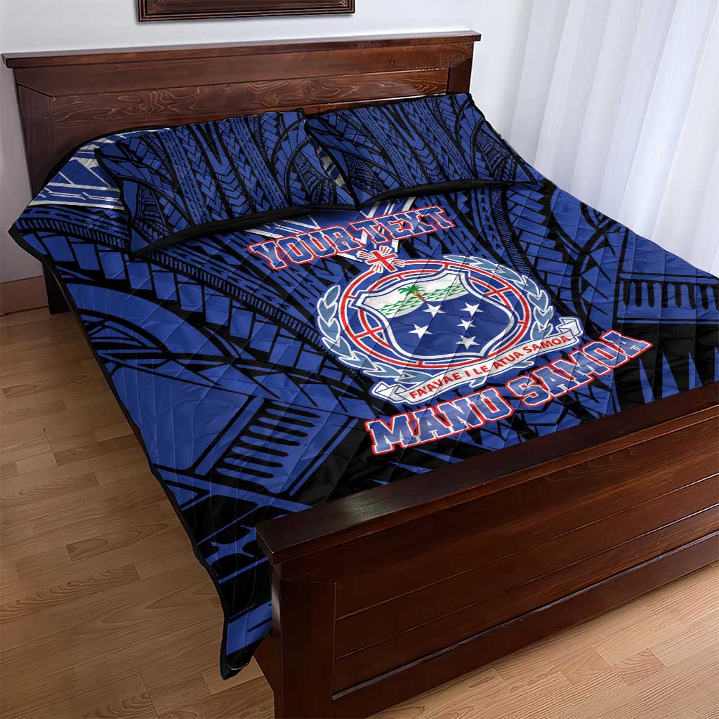 Custom Manu Samoa Sevens Rugby Quilt Bed Set Samoan Tribal Tattoo LT9 - Polynesian Pride