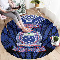 Custom Manu Samoa Sevens Rugby Round Carpet Samoan Tribal Tattoo LT9 - Polynesian Pride