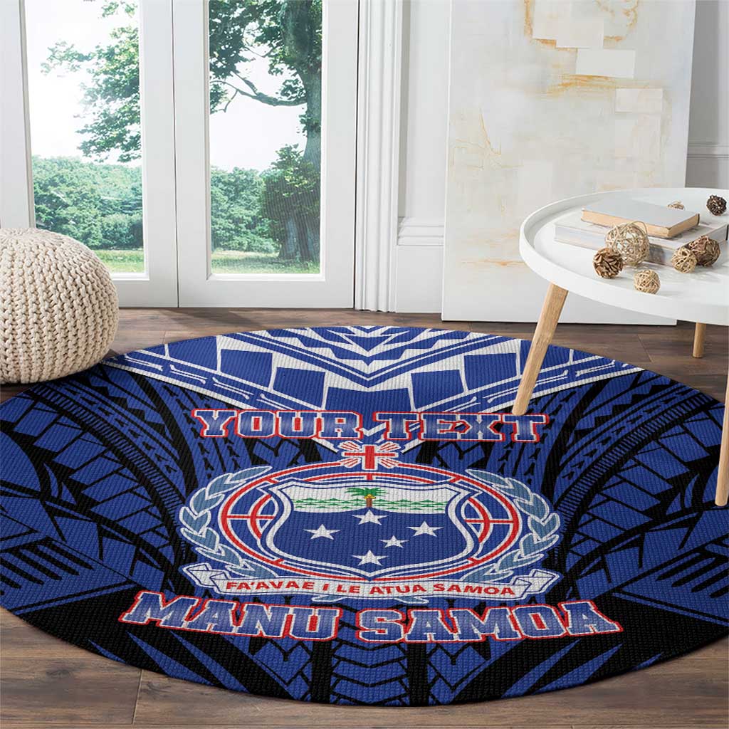 Custom Manu Samoa Sevens Rugby Round Carpet Samoan Tribal Tattoo LT9 - Polynesian Pride