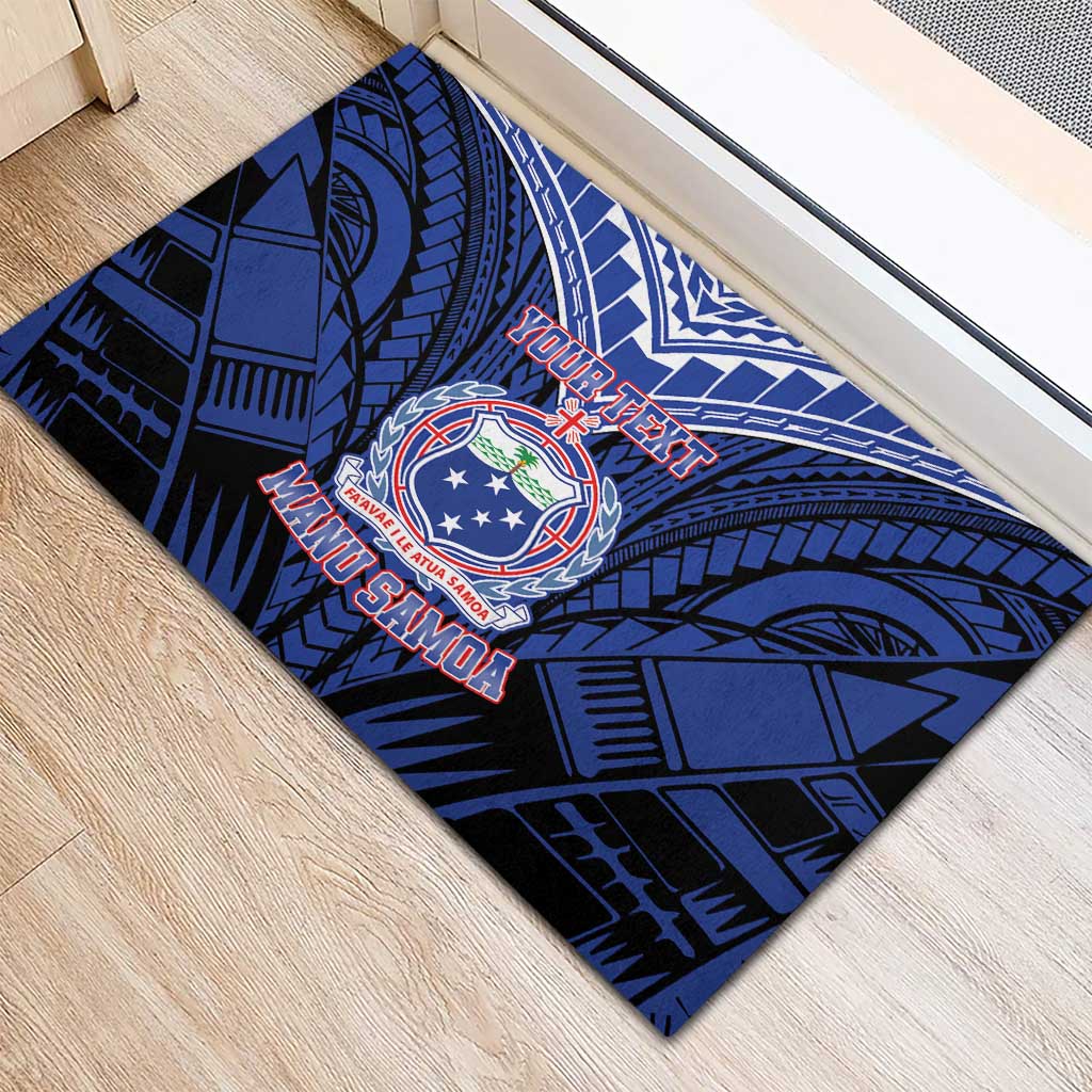 Custom Manu Samoa Sevens Rugby Rubber Doormat Samoan Tribal Tattoo LT9 - Polynesian Pride