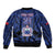 Custom Manu Samoa Sevens Rugby Sleeve Zip Bomber Jacket Samoan Tribal Tattoo