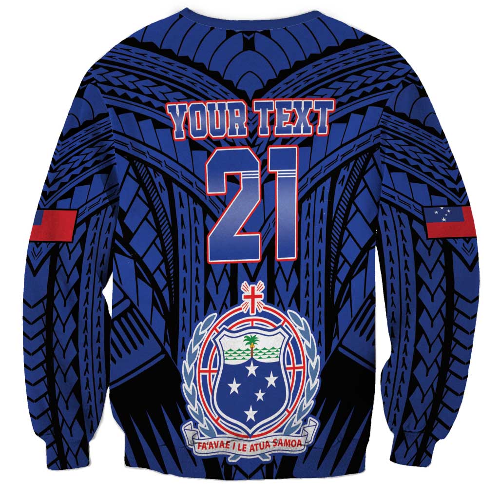 Custom Manu Samoa Sevens Rugby Sweatshirt Samoan Tribal Tattoo LT9 - Polynesian Pride