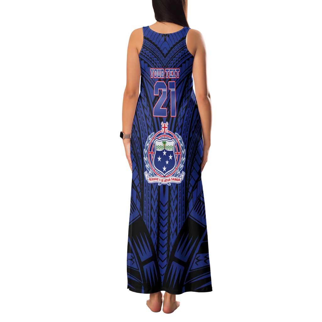 Custom Manu Samoa Sevens Rugby Tank Maxi Dress Samoan Tribal Tattoo LT9 - Polynesian Pride