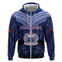Custom Manu Samoa Sevens Rugby Zip Hoodie Samoan Tribal Tattoo LT9 Zip Hoodie Blue - Polynesian Pride