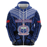 Custom Manu Samoa Sevens Rugby Zip Hoodie Samoan Tribal Tattoo LT9 - Polynesian Pride