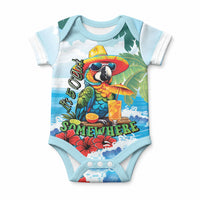 Funny Parrot Margarita Five O'clock Somewhere Baby Onesie LT9 Blue - Polynesian Pride