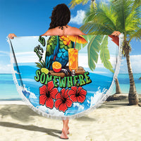 Funny Parrot Margarita Five O'clock Somewhere Beach Blanket LT9 - Polynesian Pride