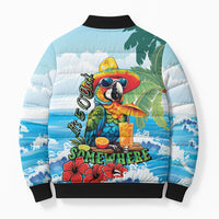 Funny Parrot Margarita Five O'clock Somewhere Bomber Puffer Jacket LT9 - Polynesian Pride
