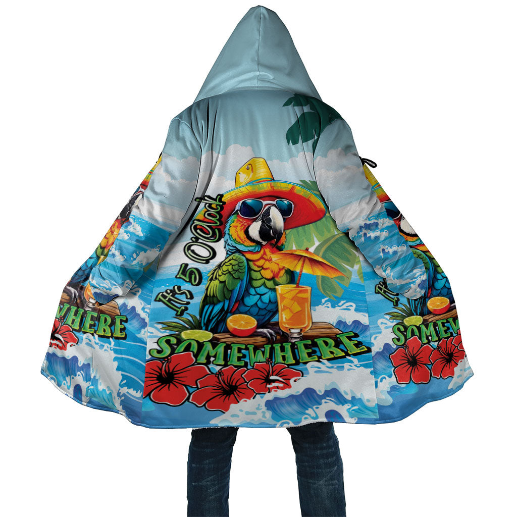 Funny Parrot Margarita Five O'clock Somewhere Cloak LT9 Unisex Blue - Polynesian Pride