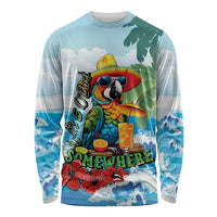Funny Parrot Margarita Five O'clock Somewhere Long Sleeve Shirt LT9 Unisex Blue - Polynesian Pride