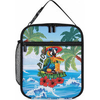 Funny Parrot Margarita Five O'clock Somewhere Lunch Bag LT9 10.2 × 8.3 × 4.3 inch Blue - Polynesian Pride