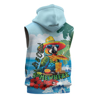 Funny Parrot Margarita Five O'clock Somewhere Sleeveless Zip Hoodie LT9 - Polynesian Pride