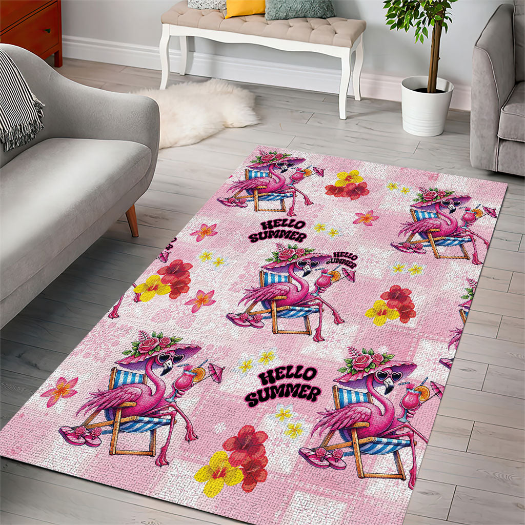 Hawaii Flamingo Hello Summer Area Rug Hawaiian Quilt Pattern LT9 - Polynesian Pride