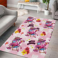 Hawaii Flamingo Hello Summer Area Rug Hawaiian Quilt Pattern LT9 - Polynesian Pride