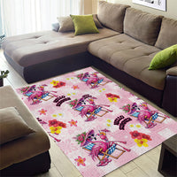 Hawaii Flamingo Hello Summer Area Rug Hawaiian Quilt Pattern LT9 - Polynesian Pride