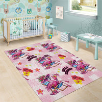 Hawaii Flamingo Hello Summer Area Rug Hawaiian Quilt Pattern LT9 - Polynesian Pride
