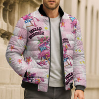 Hawaii Flamingo Hello Summer Bomber Puffer Jacket Hawaiian Quilt Pattern LT9 - Polynesian Pride