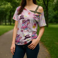 Hawaii Flamingo Hello Summer Cross Shoulder Shirt Hawaiian Quilt Pattern LT9 - Polynesian Pride