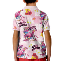 Hawaii Flamingo Hello Summer Kid Polo Shirt Hawaiian Quilt Pattern LT9 - Polynesian Pride