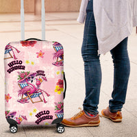Hawaii Flamingo Hello Summer Luggage Cover Hawaiian Quilt Pattern LT9 Pink - Polynesian Pride