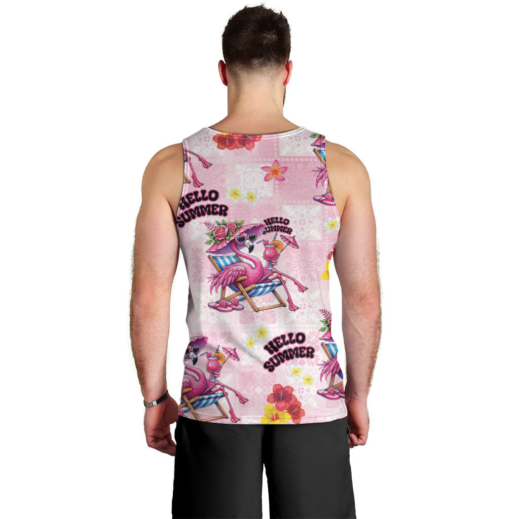 Hawaii Flamingo Hello Summer Men Tank Top Hawaiian Quilt Pattern LT9 - Polynesian Pride