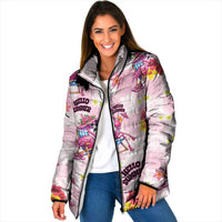 Hawaii Flamingo Hello Summer Padded Jacket Hawaiian Quilt Pattern LT9 Women Pink - Polynesian Pride