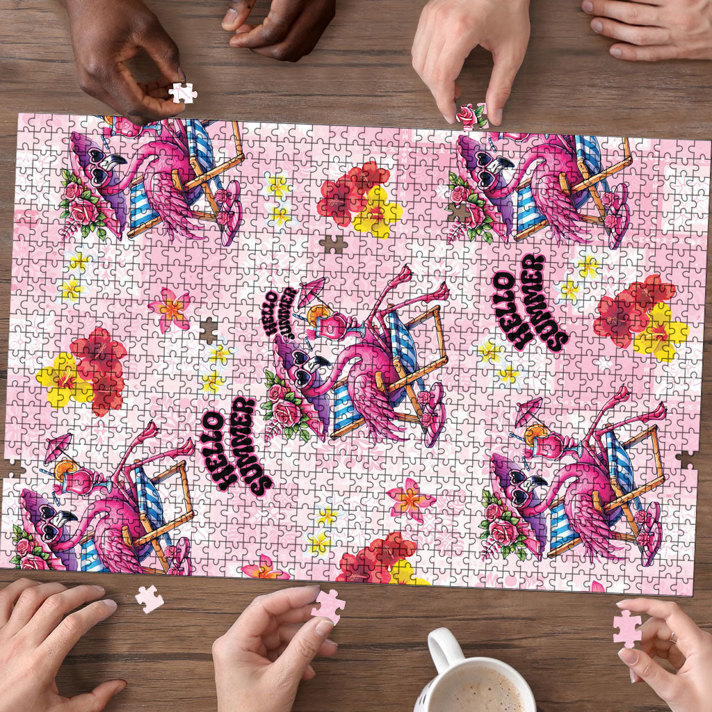 Hawaii Flamingo Hello Summer Puzzle Hawaiian Quilt Pattern LT9 - Polynesian Pride