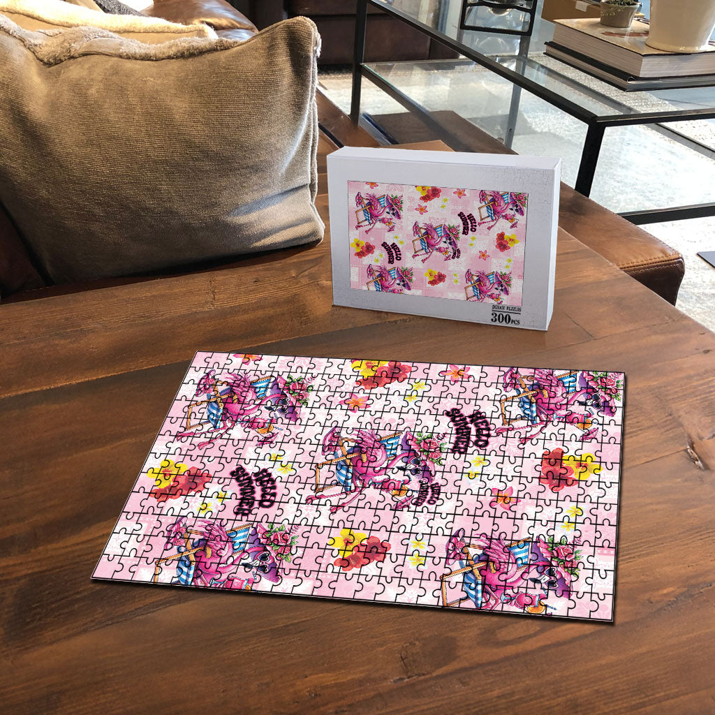 Hawaii Flamingo Hello Summer Puzzle Hawaiian Quilt Pattern LT9 - Polynesian Pride