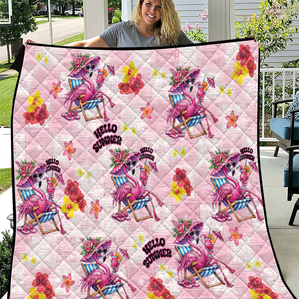 Hawaii Flamingo Hello Summer Quilt Hawaiian Quilt Pattern LT9 Pink - Polynesian Pride