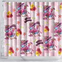Hawaii Flamingo Hello Summer Shower Curtain Hawaiian Quilt Pattern LT9 - Polynesian Pride