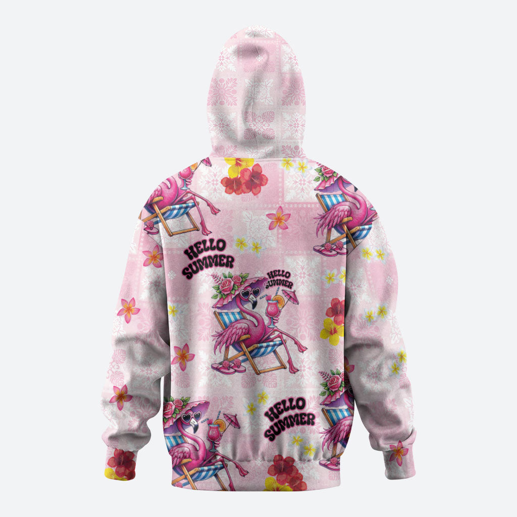 Hawaii Flamingo Hello Summer Zip Hoodie Hawaiian Quilt Pattern LT9 - Polynesian Pride