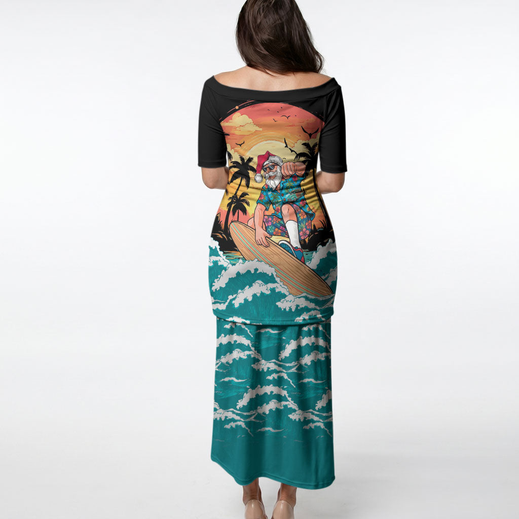 Vintage Santa Claus Surfing Summer Puletasi Mele Kalikimaka i Iulai! LT9 - Polynesian Pride