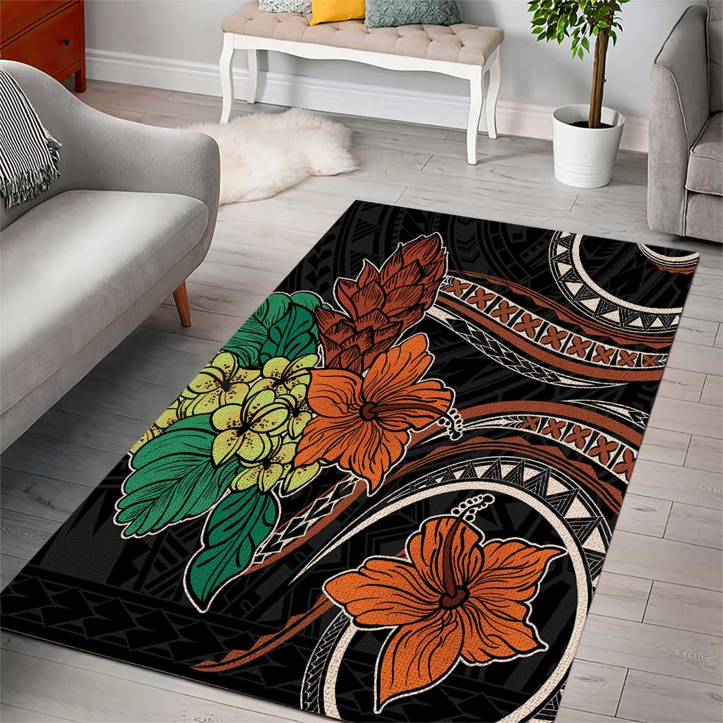 Vintage Hibiscus Pacific Floral Area Rug LT9 - Polynesian Pride