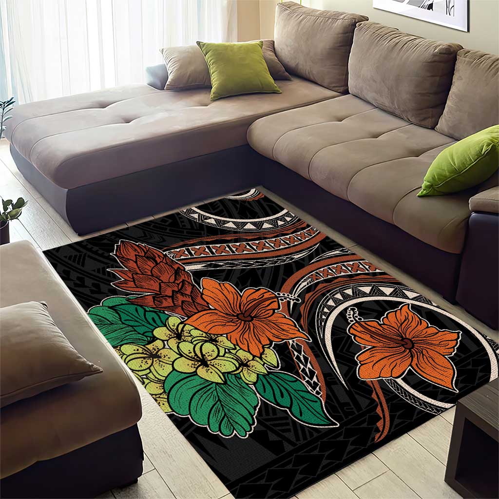 Vintage Hibiscus Pacific Floral Area Rug LT9 - Polynesian Pride