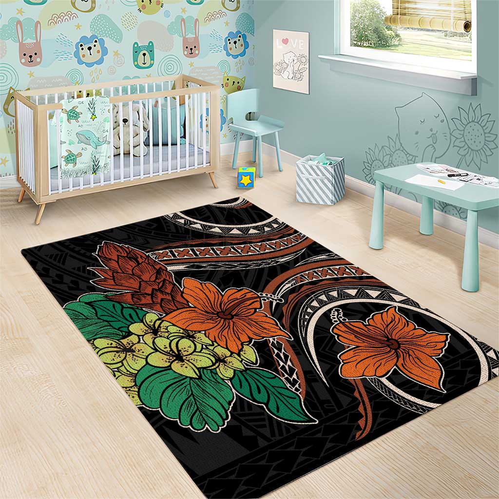 Vintage Hibiscus Pacific Floral Area Rug LT9 - Polynesian Pride