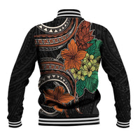 Vintage Hibiscus Pacific Floral Baseball Jacket LT9 - Polynesian Pride