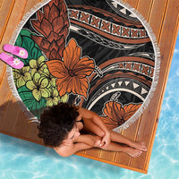 Vintage Hibiscus Pacific Floral Beach Blanket LT9 - Polynesian Pride