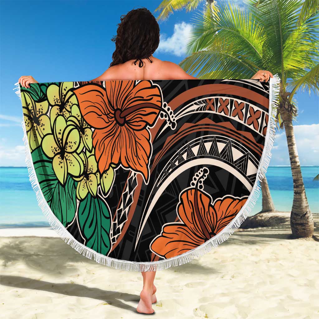 Vintage Hibiscus Pacific Floral Beach Blanket LT9 - Polynesian Pride