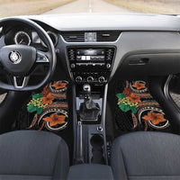 Vintage Hibiscus Pacific Floral Car Mats LT9 Set 2pcs - Front Black - Polynesian Pride