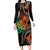 Vintage Hibiscus Pacific Floral Family Matching Long Sleeve Bodycon Dress and Hawaiian Shirt