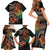 Vintage Hibiscus Pacific Floral Family Matching Short Sleeve Bodycon Dress and Hawaiian Shirt