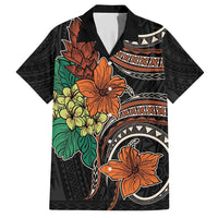 Vintage Hibiscus Pacific Floral Hawaiian Shirt LT9 Black - Polynesian Pride