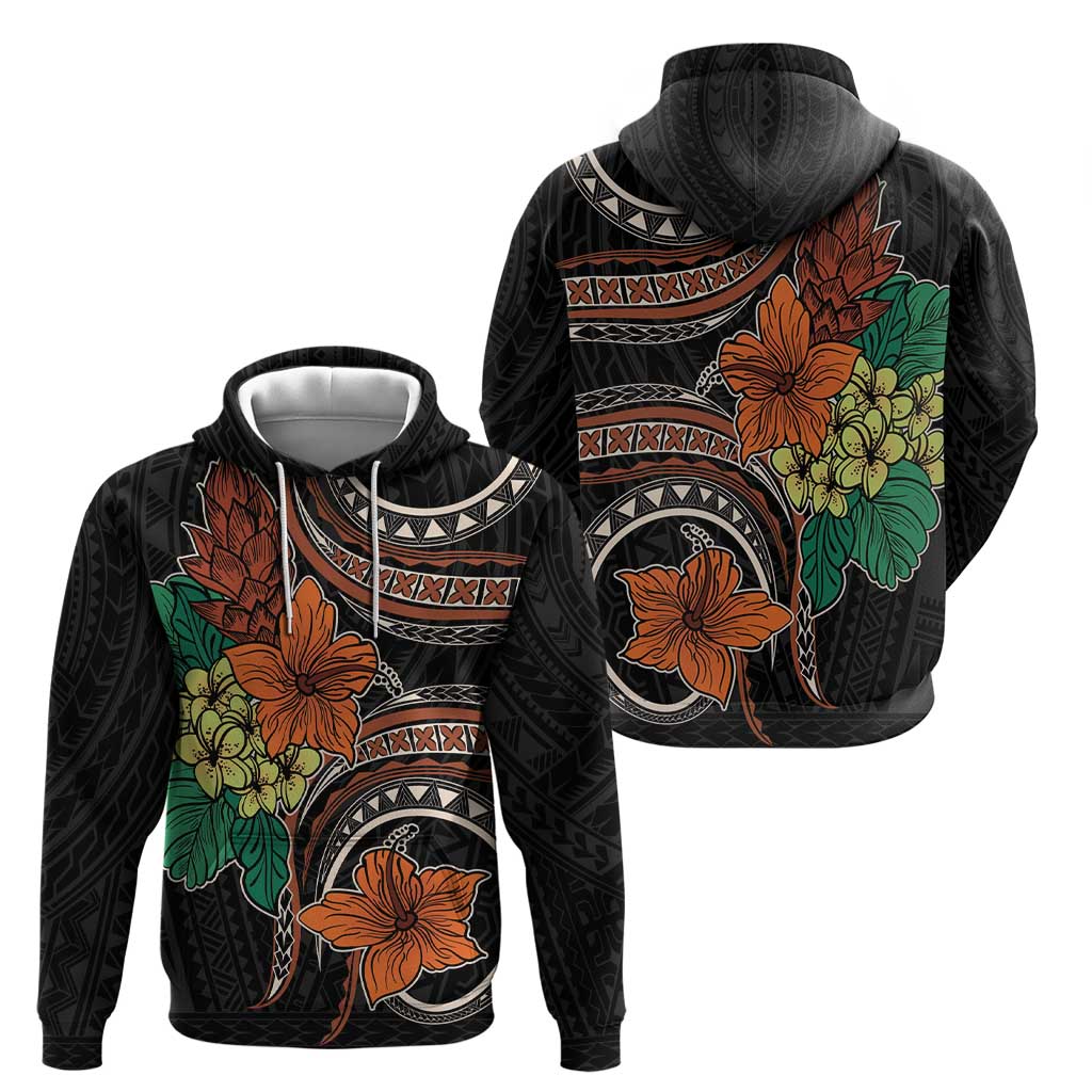 Vintage Hibiscus Pacific Floral Hoodie LT9 - Polynesian Pride