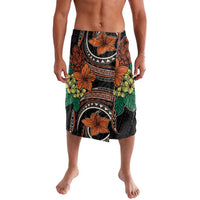 Vintage Hibiscus Pacific Floral Lavalava LT9 Black - Polynesian Pride
