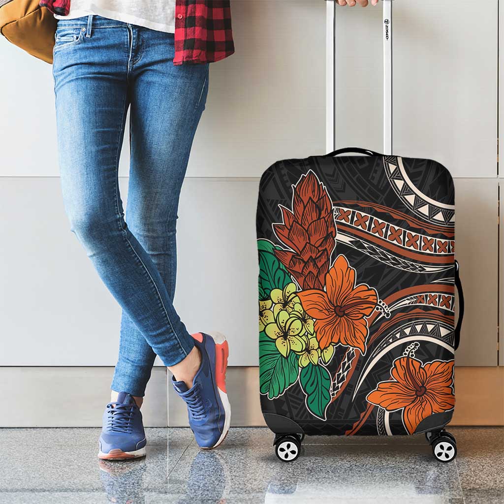 Vintage Hibiscus Pacific Floral Luggage Cover LT9 - Polynesian Pride