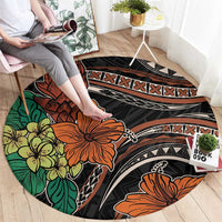 Vintage Hibiscus Pacific Floral Round Carpet LT9 - Polynesian Pride