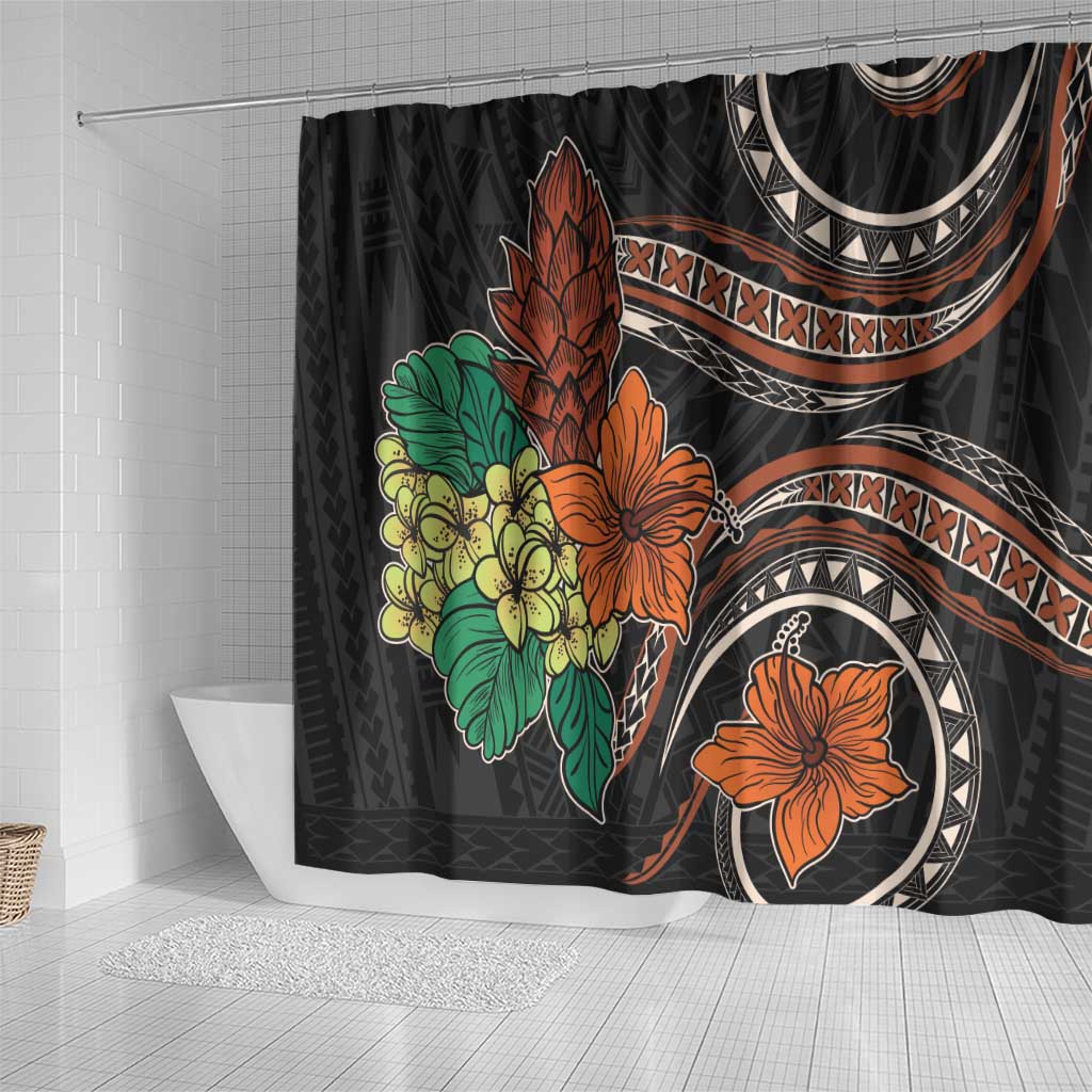 Vintage Hibiscus Pacific Floral Shower Curtain LT9 - Polynesian Pride