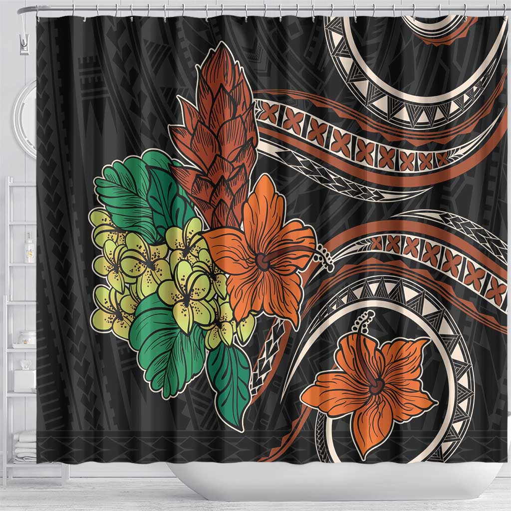 Vintage Hibiscus Pacific Floral Shower Curtain LT9 - Polynesian Pride