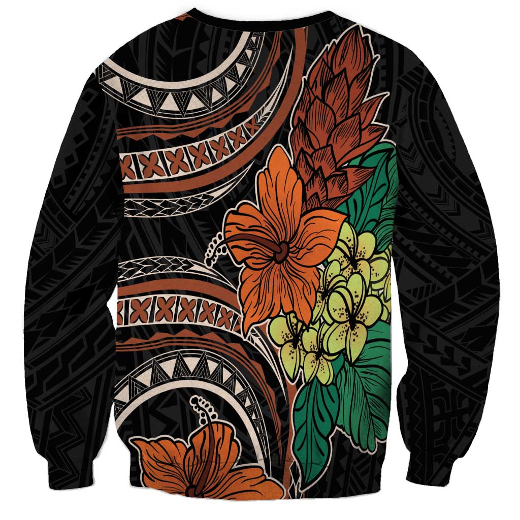 Vintage Hibiscus Pacific Floral Sweatshirt LT9 - Polynesian Pride